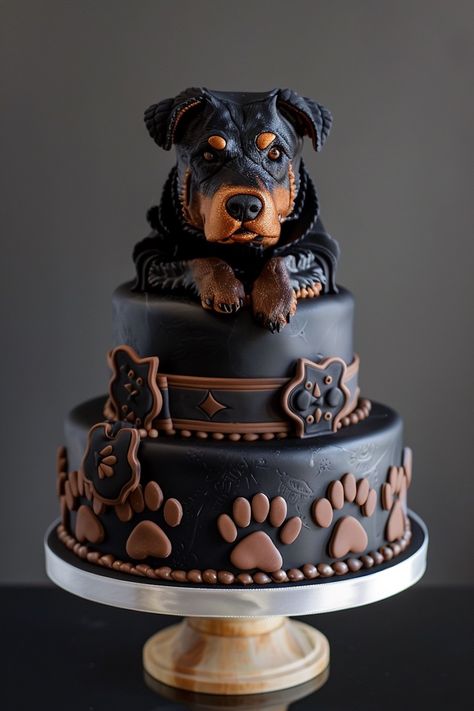 Paw-fect Rottweiler Birthday Cakes to Make Their Day Special Rottweiler Cake, Dog Lover Cake, Puppy Cakes, Barbie Dress Cake, Puppy Birthday Cakes, Cakes To Make, Puppy Cake, Dog Birthday Cake, Dog Cakes