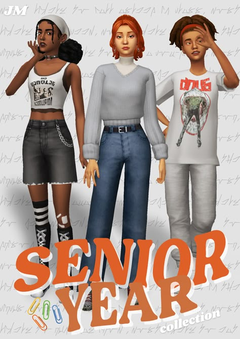 SENIOR YEAR COLLECTION Sims 4 Cc Y2k, Sims Packs, Pelo Sims, The Sims 4 Packs, Sims 4 Mm Cc, Sims 4 Expansions, Sims 4 Cc Folder, Packing Clothes, Sims 4 Teen