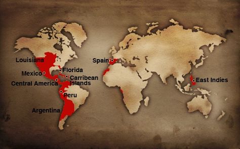 In the 1500's, Spain claimed a vast Empire stretching from California to South America. In time, it divided into 5 provinces, the most important were New Spain (Mexico) and Peru. Spanish Empire, Weird History, England History, Ancient Mariner, History Of The World, New Spain, Strange History, Persian Empire, Career Exploration