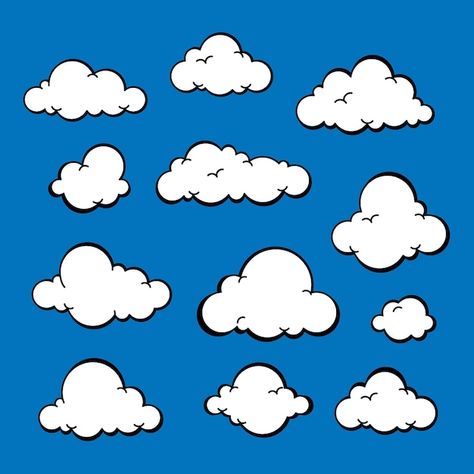 Cartoon cloud collection | Free Vector #Freepik #freevector #cloud-illustration #cloud-cartoon #illustration-pack #assortment Cloud Vector Illustration, Cute Cloud Illustration, Cloud Graphic Design, Bubble Fonts Alphabet Graffiti, Thick Fonts, Clouds Graphic, Cloud Cartoon, Cloud Graphic, Clouds Illustration