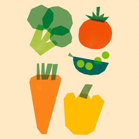 Ekaterina Trukhan. Grocery Illustration, Veggies Illustration, Food Illustration Poster, Abstract Graphic Design Posters, Food Cycle, Cute Vegetables, Vegetables Illustration, Fruits Illustration, Food Prints