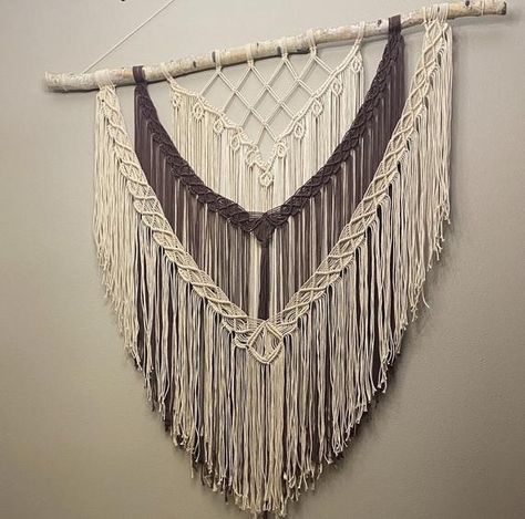 Two Tone Macrame Wall Hanging, Two Tone Macrame, Extra Large Macrame Wall Hanging, Hanging Home Decor, Large Macrame Wall Hanging, Large Macrame, Macrame Ideas, Macrame Knots, May 17