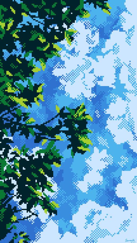 Among The Clouds, Pixel Art Landscape, Dreamy Places, Piskel Art, Pixel Art Background, Pixel Art Tutorial, Arte 8 Bits, 8bit Art, Cool Pixel Art