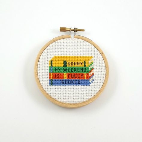 70 Badass Literary Cross-Stitch Patterns To Buy Right Now Books Cross Stitch, Geek Cross Stitch, Library Art, Pattern Quotes, Fully Booked, Small Cross Stitch, Cross Stitch Books, Quick Stitch, Embroidery Book