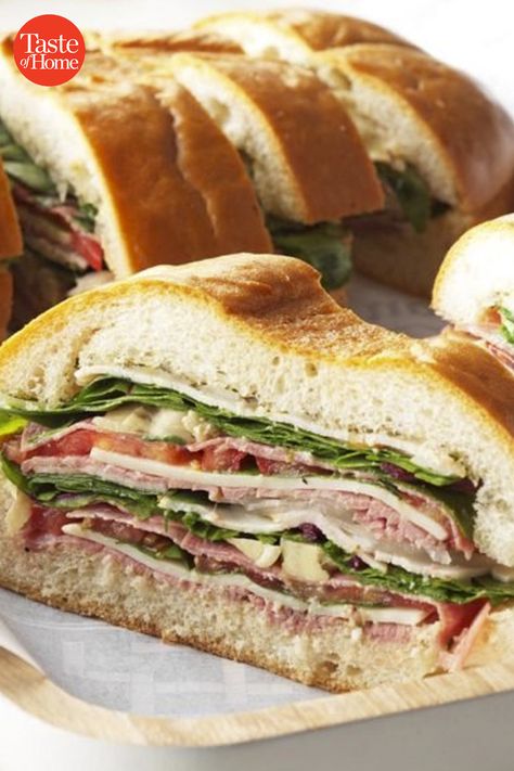 Our 40 Best Cold Sandwich Recipes Deli Sandwiches Recipes, Recipes To Feed A Crowd, Lunch Sandwich Recipes, Summer Potluck Recipes, Cold Sandwich Recipes, Sandwhich Recipes, Best Sandwich Recipes, Healthy Sandwich Recipes, Summer Sandwiches