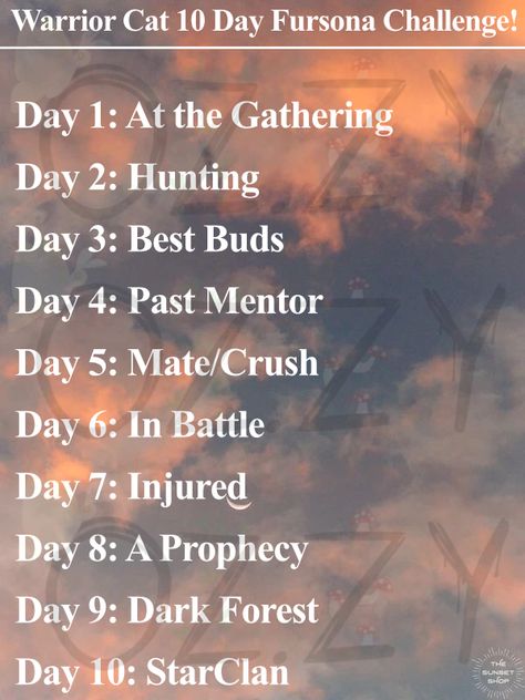 Make A Fursona Challenge, Warrior Cats 30 Day Challenge, Warrior Cats Drawing Challenge, Fursona Challenge, Warrior Cats Challenge, Draw You Oc Challenge, Drawing Generator, Real Life Games, Wc Ideas