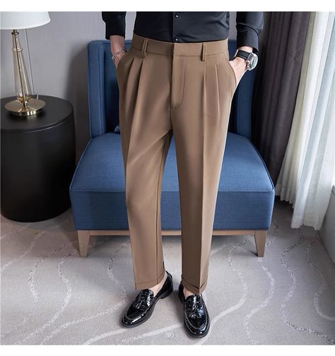 Pleated Casual Slim-Fit Stretch White Suit Pants… . . Comment what you would wear with these pants! . . Link -https://disconthouse.com . . #shorts #pants #comfy #ecommerce #outfit #clothing #inyourhandstore Western Pants, Business Casual Pants, Pants Comfy, Flat Pant, White Suit, Mens Formal Wear, Y2k Jacket, Mens Formal, Shorts Pants