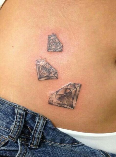 Diamond Tattoo Designs, Unique Tattoos For Women, Small Dragon Tattoos, Small Girly Tattoos, Leopard Tattoos, Crystal Tattoo, Bottle Tattoo, Diamond Tattoos, Colors Hair