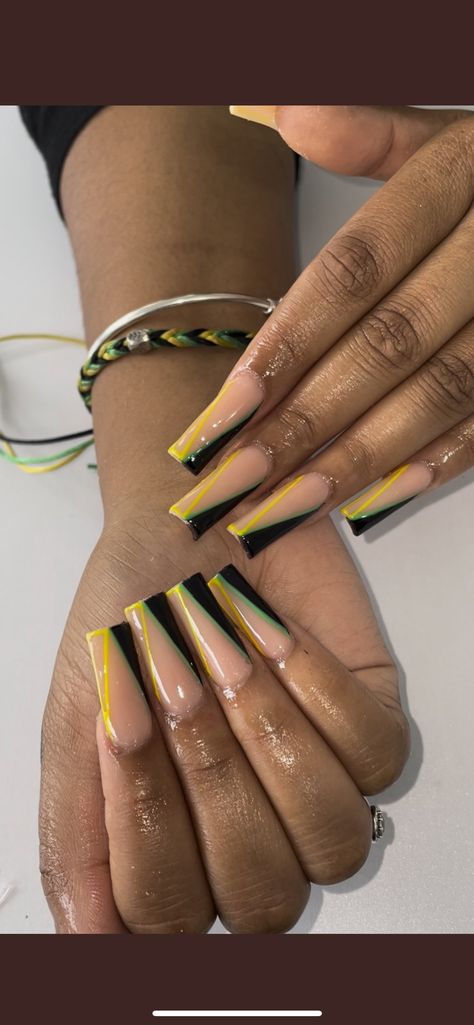 Jamaica Nails, Short Coffin Nails Designs, Business Nails, Drip Nails, Vibrant Nails, French Acrylic Nails, Short Square Acrylic Nails, Crazy Nails, Long Acrylic Nails Coffin