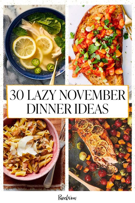 Early Fall Dinner Ideas, Winter Recipes Dinner Healthy, November Recipes Easy, Fall Meal Prep Dinner, Fall Dinner Ideas Dairy Free, November Meals Dinners, Day Before Thanksgiving Dinner, November Menu Ideas, November Meal Plan 2024