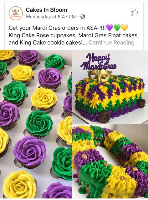 Mardi Gras Themed Cake, Mardi Gras Cupcakes Ideas, Mardi Gras Cake Ideas, Work Cupcakes, Mardi Gras Cupcakes, Khloe Baby, Mardi Gras Cake, Mardi Gras Party Decorations, Mardi Gras Float