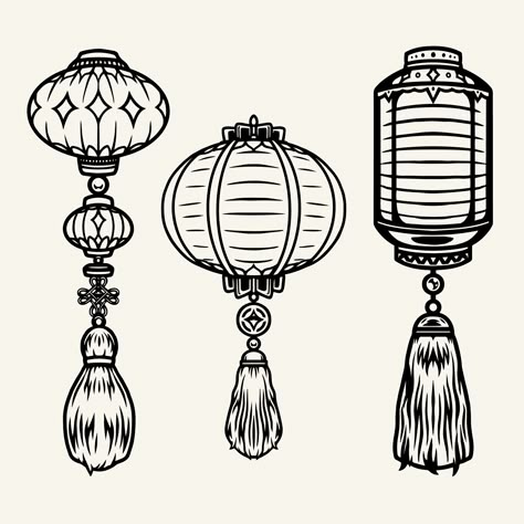 Chinese Lanterns vector illustrations. Find lots of awesome t-shirt designs of high quality on www.dgimstudio.com. #china #chinese #vector #vectorillustration #lantern Chinese Lantern Tattoo Design, Chinese Lanterns Tattoo, Japanese Lanterns Drawing, Lantern Drawing Ideas, Japanese Lantern Tattoo, Chinese Lantern Tattoo, Chinese Lantern Drawing, Lanterns Illustration, Lantern Tattoo Design