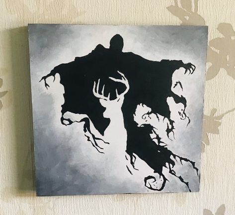 Harry Potter Art Painting, Harry Potter Canvas Painting, Diy Painting Party, Harry Potter Canvas Art, Hogwarts Painting, Spooky Paintings, Harry Potter Watercolor, Harry Potter Wall Art, Harry Potter Painting