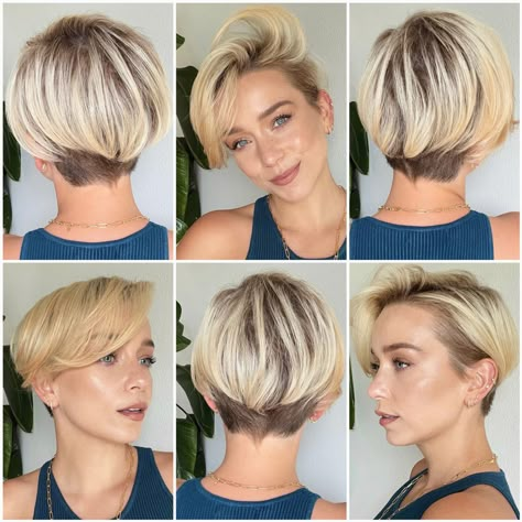 Pixie haircut with 360 views. Asked my stylist to de-bulk and trim the nape of my undercut. #pixie #pixiecut #pixiehair 360 Haircut, Sarah Bryant, Pixie 360, Sarah Louwho, Super Cute Hairstyles, Chic Short Hair, Time Will Tell, Instagram Hairstyles, Haute Hair