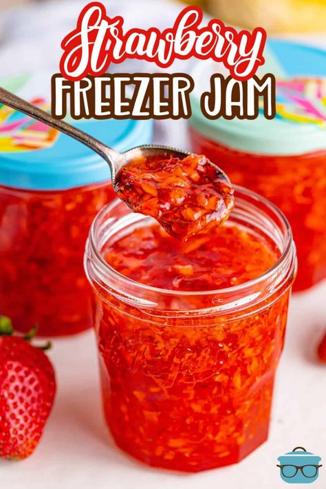 Freezer Jams, Strawberry Freezer Jam, Freezer Jam Recipes, Jam Recipes Homemade, Freezer Jam, Country Cook, The Country Cook, Jam And Jelly, Jams And Jellies