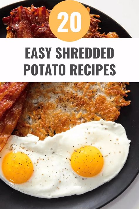 20 Easy Shredded Potato Recipes for Busy Weeknights – Happy Muncher Shredded Potato Recipes, Shredded Breakfast Potatoes, Shredded Potatoes Recipes, Shredded Potato Casserole, Fried Shredded Potatoes, Low Sodium Breakfast, Potato Basket, Simply Shredded, Simply Potatoes