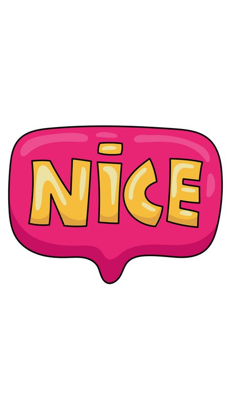 Isn't it a great way to express your feelings about something by sending this amazing Yellow Nice on Pink Sticker? For example, your friend invites you to a great party with all the food and... Nice Stickers, Happy Emoticon, Pink Emoji, Text Stickers, American Girl Doll Furniture, Easy Diy Room Decor, Neon Words, To Express Your Feelings, Graffiti Words