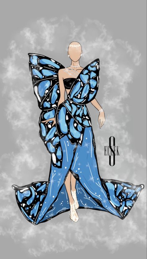 Bride Fashion Illustration, Butterfly Sketch, Easy Disney Drawings, Butterfly Fashion, Fashion Illustrations Techniques, Dress Illustration, Dress Design Drawing, Fashion Design Sketchbook, Fashion Design Collection