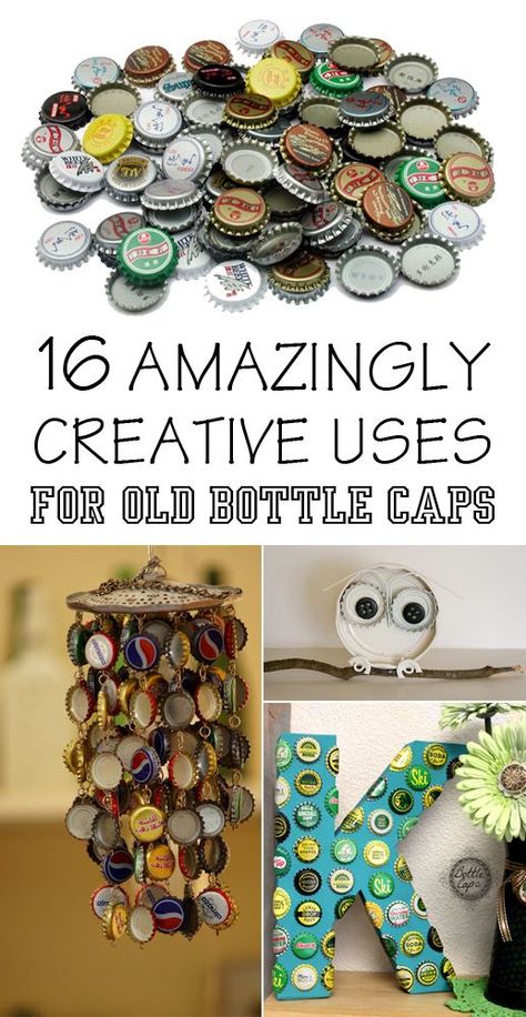 16 Amazingly Creative Uses For Old Bottle Caps - Save your bottle caps, and put them to some good DIY use. Ideas For Bottle Caps, Bottle Cap Ideas, Beer Cap Projects, Bottlecap Crafts, Beer Bottle Cap Crafts, Beer Crafts, Beer Bottle Crafts, Diy Bottle Cap Crafts, Beer Cap Art