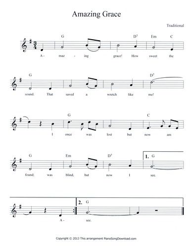 Amazing Grace Lead Sheet, free at Piano Song Download. Piano Lead Sheets, Amazing Grace Piano, Amazing Grace Sheet Music, Sheet Music For Beginners, Music For Beginners, Recorder Sheet Music, Piano Chord, Piano Chords Chart, Easy Sheet Music