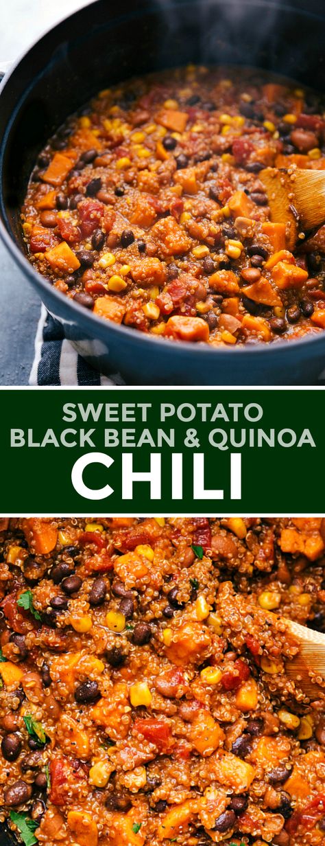 Vegetarische Diners, Quinoa Side Dish, Sweet Potato Black Bean, Quinoa Chili, Diner Recept, Easy Dinner Recipe, Vegetarian Dinners, Quinoa Recipes, Vegetarian Recipes Dinner