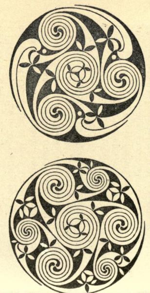 “Spiral ornament for the Book of Durrow.” Celtic art in pagan and Christian times. 1912. Celtic Pagan Symbols, Celtic Spiral Tattoo, Celtic Illumination, Celtic Illustration, Ancient Celtic Art, Family Tapestry, Spiral Tattoo, Celtic Paganism, Celtic Flower