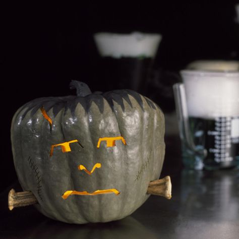 4 ways to get spooky with pumpkins - Sunset Magazine Frankinstine Pumpkin Carving, Frankinstine Pumpkin, Frankenstein Pumpkin Carving, Fun Halloween Ideas, Pokemon Pumpkin, Frankenstein Pumpkin, Pumpkin Carved, Pumpkin Bouquet, Halloween Decorating Ideas