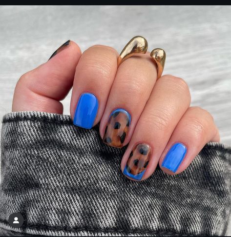 Summer Nails 23, Color Summer Nails, End Of Summer Nails, Classy Fall Nails, Royal Blue Nails, Evil Eye Nails, Summery Nails, Minimal Nails, Leopard Nails