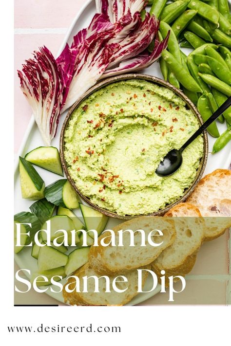 Edamame Sesame Dip with Miso Hummus Without Tahini, High Protein Vegan Snacks, Edamame Dip, Edamame Hummus, Edamame Recipes, Power Snacks, High Protein Vegan Recipes, Plant Based Diet Recipes, Vegan Dip