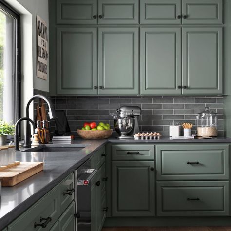 Brian Patrick Flynn on Instagram: “The sage green indoor-outdoor kitchen of HGTV Dream Home 2022 where there is plenty of storage and serving space for maple syrup and…” Beam Kitchen, Vermont Cabin, 2022 Kitchen, Grey Subway Tiles, Lake Ideas, Cabin Kitchen, Pond Ideas, Hgtv Dream Home, Home Green