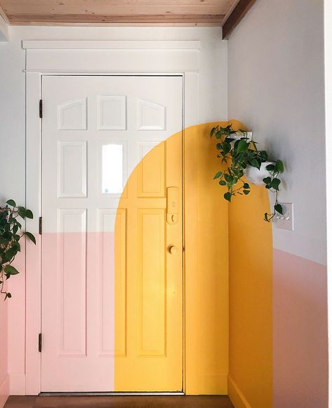 Mural Portfolio - Banyan Bridges Yellow Sun, Room Remodeling, Style At Home, Pink And Yellow, Cheap Home Decor, Wall Paint, Home Fashion, 인테리어 디자인, The Door