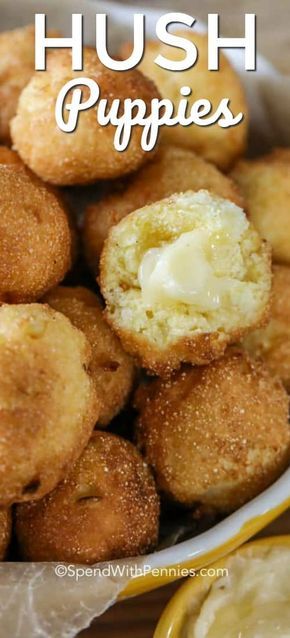 Hush puppies are comfort food heaven. What's better than deep fried corn batter to go alongside your favorite southern comfort food meal? This hush puppy recipe is the best! #spendwithpennies #hushpuppies #hushpuppy #hushpuppyrecipe #hushpuppiesrecipe #homemadehushpuppies Homemade Hushpuppies, Easy Hush Puppy Recipe, Hush Puppy Recipe, Deep Fried Corn, Hush Puppies Recipe, Hush Puppy, Southern Comfort Food, Fried Corn, Comfort Food Southern