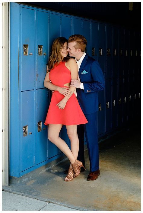 School themed engagement School Engagement Photos, Classroom Engagement, Creative Engagement Photo, Teacher Photo, Meant To Be Together, Mean People, High School Sweethearts, Engagement Sessions, Engagement Shoot