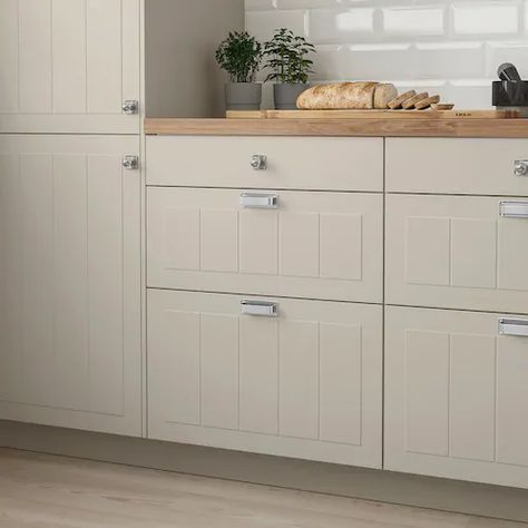 Beige Kitchen Cabinets – STENSUND Kitchen Series - IKEA Ikea Ringhult, Beige Kitchen Cabinets, Beige Kitchen, Kitchen Installation, Ikea Family, Kitchen Doors, Wardrobe Doors, Ikea Kitchen, Ikea Furniture