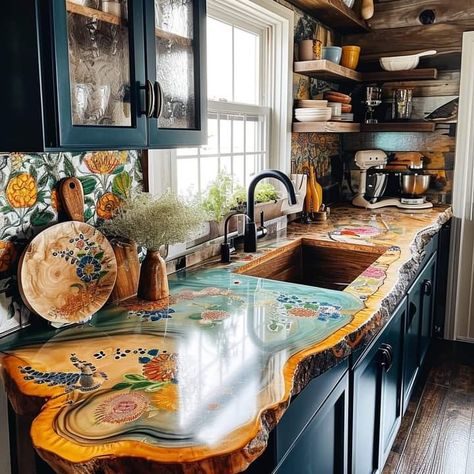 Bohemian Kitchen, Boho House, Boho Kitchen, Dream House Interior, House Goals, Dream House Decor, House Inspo, Dream Home Design, Kitchen Counter