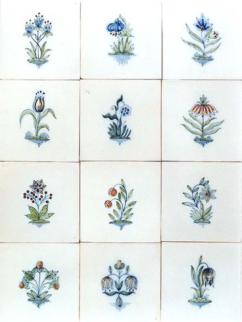 S21-flowersseries-PS Marazzi Tile, Small Flower Design, Statement Tiles, Dutch Tiles, Delft Tiles, Flower Tile, Floral Tiles, Tile Trends, Traditional Tile