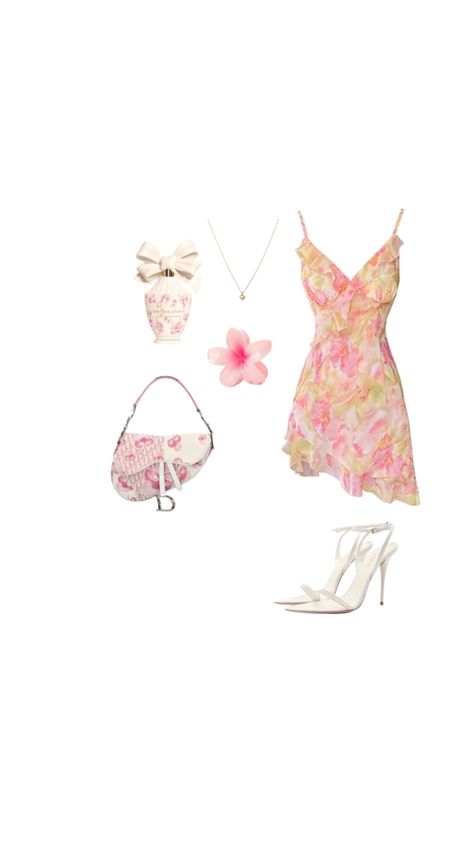 picnic '' sundress '' heart pendant '' saint laurent heels '' pink '' hibiscus claw clip '' marc jacobs Saint Laurent Heels, Picnic Outfit, Heels Pink, Pink Hibiscus, Pink Heels, Claw Clip, Hibiscus, Heart Pendant, Sundress