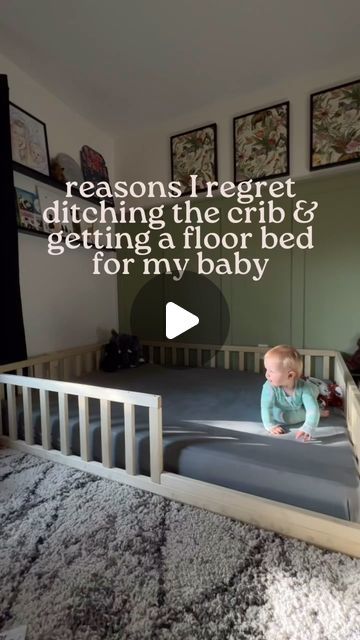 7.7M views · 543K likes | Rachel Craig ✨ Empowered Motherhood on Instagram: "NOT A SINGLE REGRET. The floor bed is the absolute best thing we did for our baby & our family. I’ll never buy a crib again! Here’s why: 👉🏼 the floor bed promotes independence in a safe space, which is what toddlers will eventually want 👉🏼 there is no risk of my daughter falling out or getting severely injured 👉🏼 I can lay with her whenever necessary or needed 👉🏼 she has a larger amount of sleep space 👉🏼 it’s the only bed we will ever need to buy again…. Comment below if you want the link to this bed! Or visit my highlights/bio 💛 #floorbed #babysleep #toddlersleep #sleep #sleepsafety #babynursery #babyroom" Floor Bed Out Of Crib, Crib Attached To Bed Co Sleeper, Nursery No Crib, Crib And Bed In One Room, Baby Floor Bed Ideas, Bed Extension For Baby, Crib In Front Of Window, Cosleeping Bedroom Families, Floor Bed Ikea