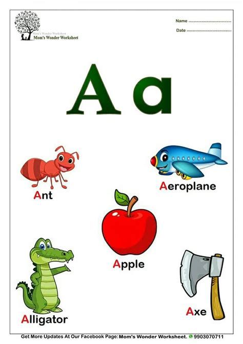 objects Starting With Alphabet - A Letter A Story For Preschool, A B C Alphabet, Pk Activities, Kindergarten Numeracy, Letter A Words, Alphabet Flash Cards Printable, Frog Coloring, Free Printable Alphabet Worksheets, Preschool Phonics