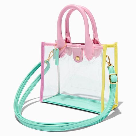 Pastel Bags, Bags For Teens, Jewelry Words, Clear Bag, Fashionable Jewelry, Crossbody Tote Bag, Blind Bags, Clear Bags, Shopping Travel