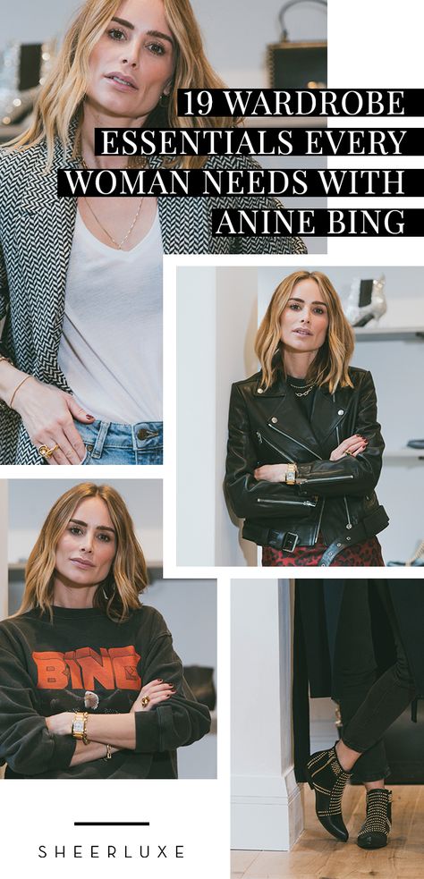 Anine Bing Casual Style, Edgy Classic Capsule Wardrobe, Rock Style Capsule Wardrobe, Anie Bing Style, Annie Bing Outfit, Anita Bing Style, Rock Chic Capsule Wardrobe, Edgy Summer Capsule Wardrobe, Anine Bing Capsule Wardrobe