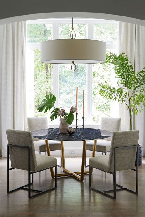 Round Dining Table Modern, Mitchell Gold Bob Williams, Mitchell Gold, Dining Room Wall Decor, Living Room Design Decor, Living Styles, Dining Room Inspiration, Dining Room Walls, Modern Round