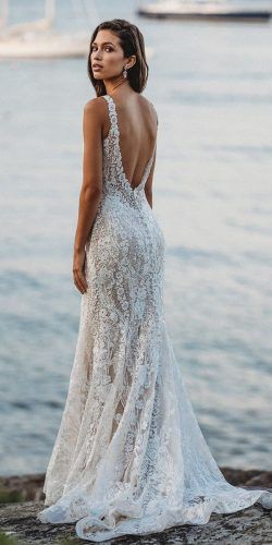 Breathtaking Low Back Wedding Dresses ★ See more: https://www.weddingforward.com/low-back-wedding-dresses/6 Low Back Wedding Dresses, Wedding Dress Low Back, Allure Bridals, Back Wedding Dress, Backless Wedding, Lace Bridal Gown, A Wedding Dress, Allure Bridal, Backless Wedding Dress