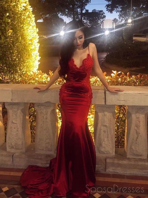 Backless Mermaid Prom Dresses, Fancy Prom Dresses, Red Mermaid, Backless Prom Dresses, Red Prom, Christmas Party Dress, Prom Hairstyles, Red Prom Dress, Mermaid Prom Dresses