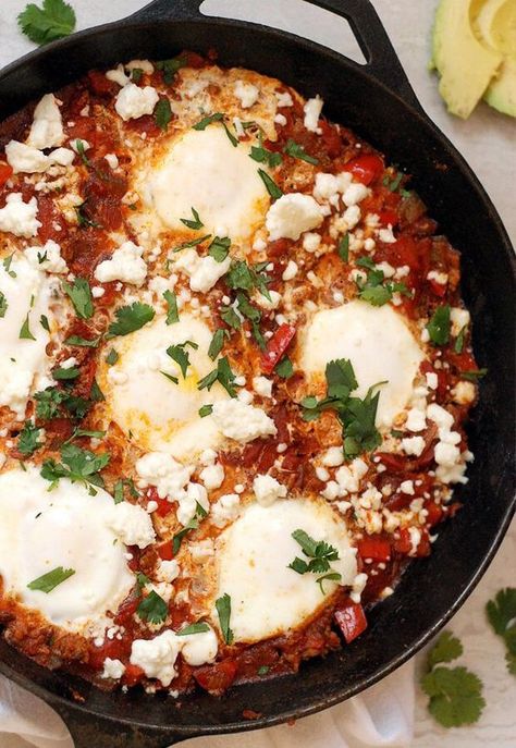 Keto Chorizo Shakshuka | Ruled Me How To Make Shakshuka, Mediterranean Diet Breakfast, Lazy Dinners, Meal Prep Plans, Diet Breakfast Recipes, Diet Breakfast, Keto Meal Prep, Mediterranean Diet Recipes, Meat Free