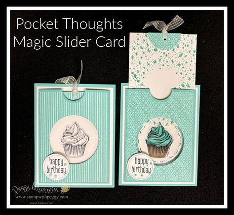 Pocket Thoughts Bundle, Pocket Thoughts Stamp Set, Pocket Thoughts Dies, Brights 6\' x 6\' Designer Paper, Stylish Shapes Dies, Everyday Details Dies, Magic Slider Card, Birthday, Stamp with Peggy Black And White Cupcakes, Hello Cupcake, Cupcake Card, Dash And Dot, Slider Cards, Magic Cards, Creative Challenge, Pocket Cards, Fun Fold Cards