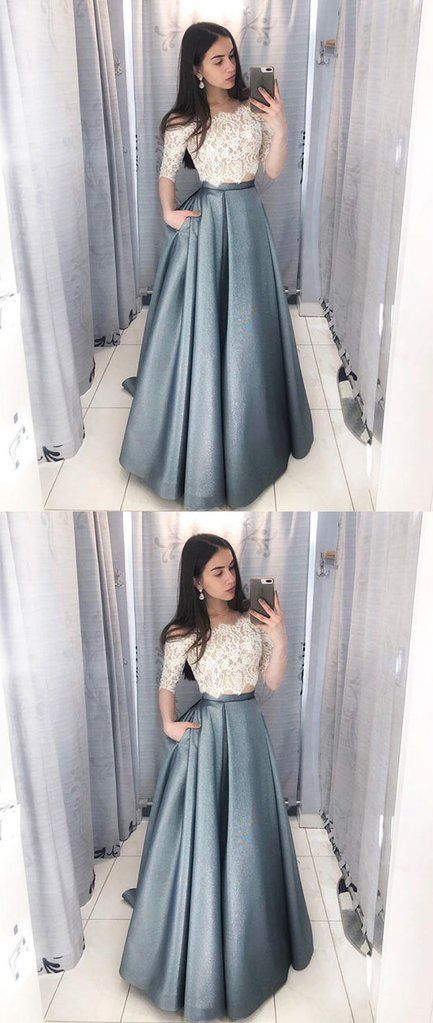 Vestidos   Vestidos. Prom Dress Lace, Grey Prom Dress, Cheap Gowns, Prom Dresses With Pockets, Chique Outfits, Cheap Evening Dresses, Elegant Prom Dresses, Prom Dresses For Teens, Color Number