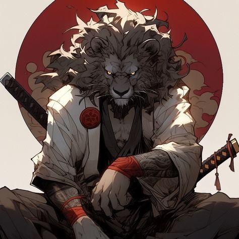 Afro Samurai LION --niji 5 #nft #AI #art #painting #nftartist #AIartgallery #DigitalArt #artwork #AIart #generativeart #GenerativeAI #artwork #artist #artistsofinstagram Lion Samurai, Lion Warrior, Afro Samurai, Dnd Ideas, Cat Comics, Japanese Artwork, Samurai Art, Samurai Warrior, Dungeons And Dragons Homebrew