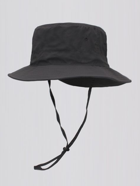 Grey  Collar  Polyester   Embellished   Men Accessories Men Bucket Hat, Fashion Bucket Hat, Mens Casual Dress Outfits, Fishing Hat, Mens Casual Dress, Kids Beachwear, Outdoor Travel, Primavera Estate, Maternity Bag