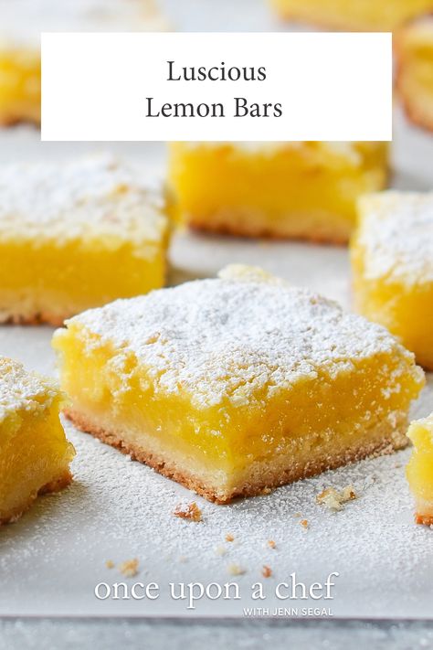 Luscious Lemon Bars Lemon Dishes, Perfect Lemon Bars, Lemon Square, Cooks Country, Once Upon A Chef, Lemon Bars Recipe, Lemon Squares, Water Benefits, Cookie Bar